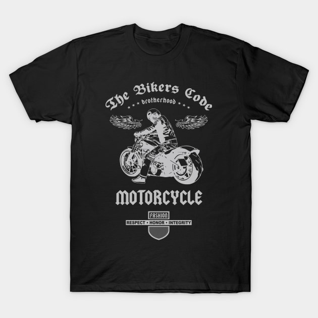 The Bikers Code, Brotherhood Motorcycle, T-shirt for Men, MotorCycle Rider Tee, Biker Dad Gift T-Shirt by Ben Foumen